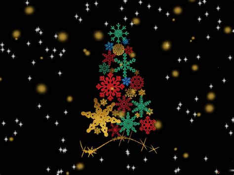 Snowflakes Christmas Tree HD wallpaper download