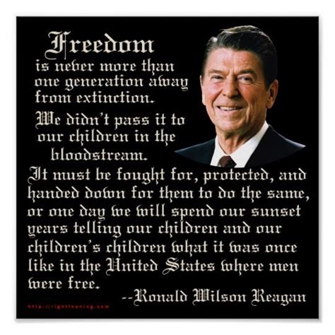 Reagan Freedom Quote Poster | Ronald reagan quotes, Memorial day quotes, Quote posters