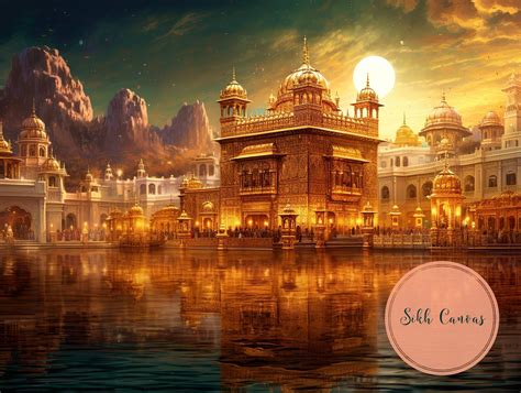 Sikh Digital Art Golden Temple Sketch Bright Shining Sikh Wall Decor ...