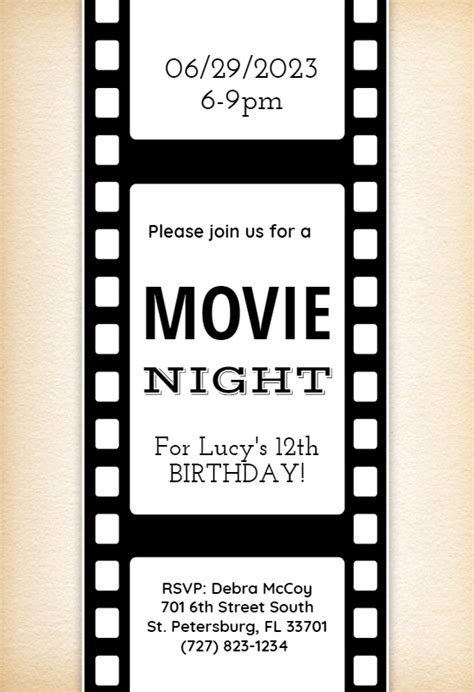 Movie Night Invitation Valentine's Day Birthday Valentine's Day Movie ...