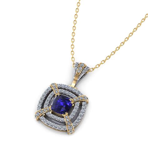 Tiered Diamond Sapphire Necklace - Jewelry Designs