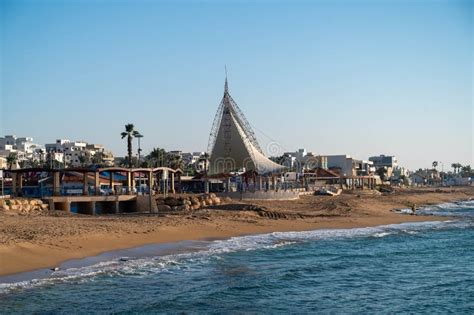 Nahariya, Israel - November 5, 2021: Nahariya`s Promenade and Galei ...