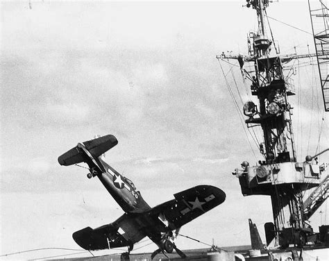 Asisbiz Vought F4U-1D Corsair VMF-312 White 50 strikes the barricade ...