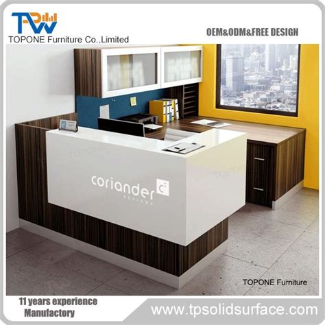 L shape small office reception counter desk manufacturer | Office ...