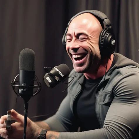 Joe rogan laughing while doing a podcast