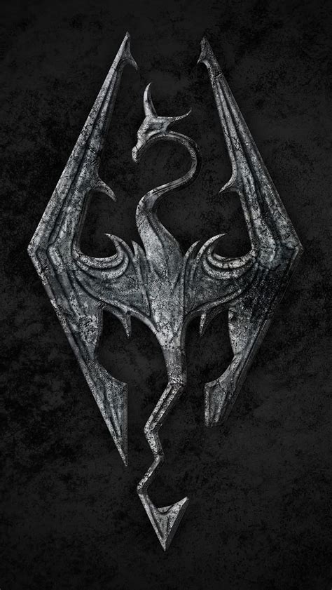 Skyrim Logo, dragon, HD phone wallpaper | Peakpx