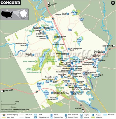 Concord Map, City Map of Concord, Capital of New Hampshire