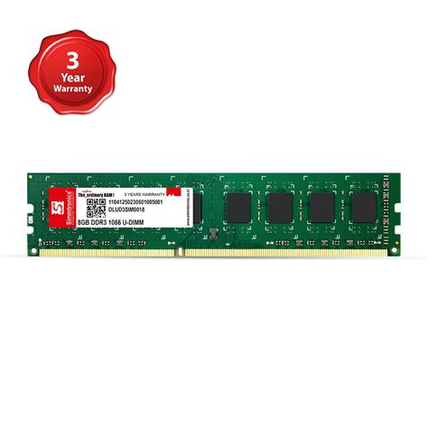 8GB DDR3 DESKTOP RAM 1066MHz - Simmtronics