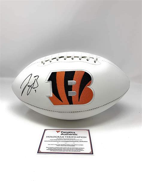 Joe Burrow Signed Bengals Logo Football (Fanatics Hologram) | Pristine ...