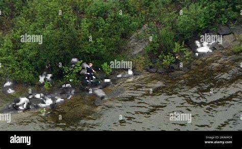 Utoya 20110723. Youth massacre. This image taken from a helicopter over ...