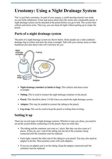 Text - Urostomy: Using a Night Drainage System - HealthClips Online