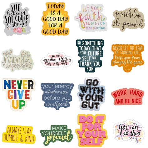 50pcs Motivational Phrases Sticker Quotes | Etsy