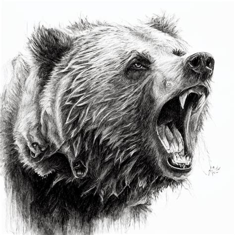 Grizzly Bear Head Drawing