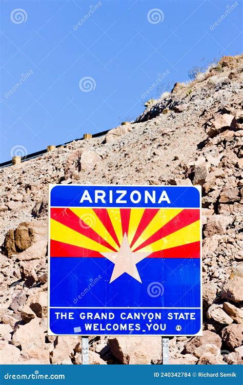 Sign on the Arizona Border, USA Stock Photo - Image of america, outside ...