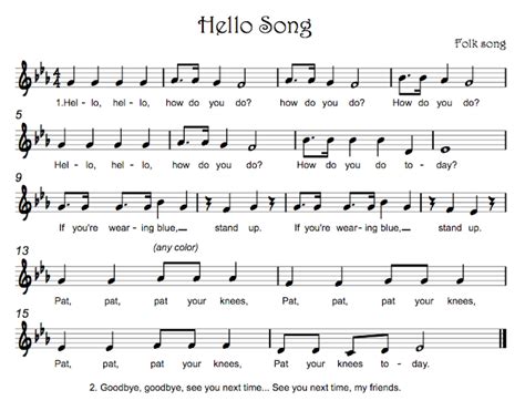 Hello Songs - Beth's Notes