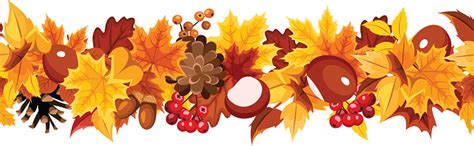 Horizontal Seamless Garland With Colorful Autumn Leaves Vector ...