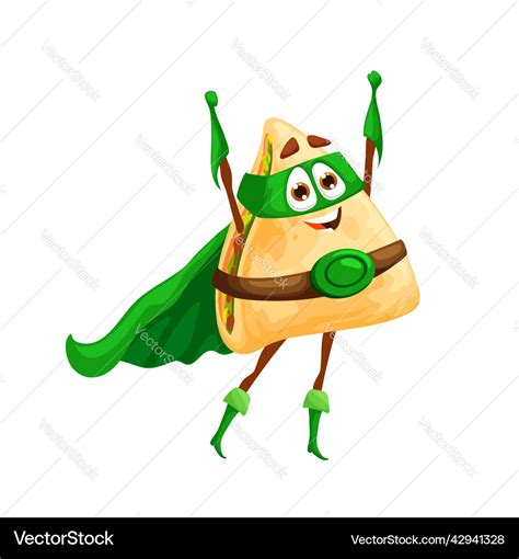 Cartoon mexican quesadilla superhero character Vector Image