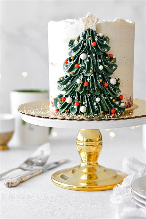 An Elegant Christmas Tree Cake - Curly Girl Kitchen