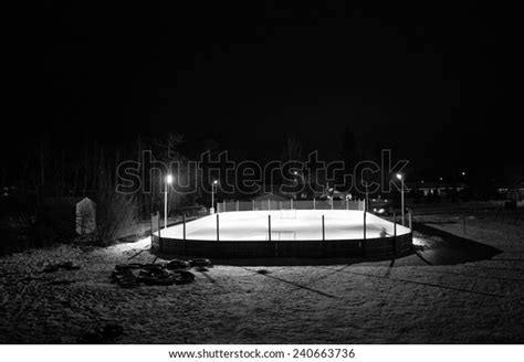 Outdoor Ice Hockey Rink Night Black Stock Photo 240663736 | Shutterstock