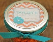 Items similar to Set of 24 - 4 oz Mason Jar Bridal Shower Favors - Delilah Label Design ...