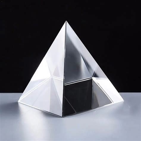 1pc Egypt Clear Pyramid Crystal Reiki Energy Charged Healing Gemstone Home Decor Ornaments ...