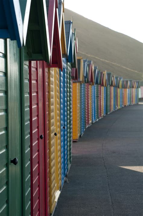 Free Stock Photo 7852 Colourful beach huts, Whitby West Cliff | freeimageslive