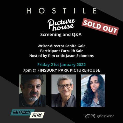 Hostile begins a nationwide screening and Q&A tour at Finsbury Park Picturehouse on 21st January ...