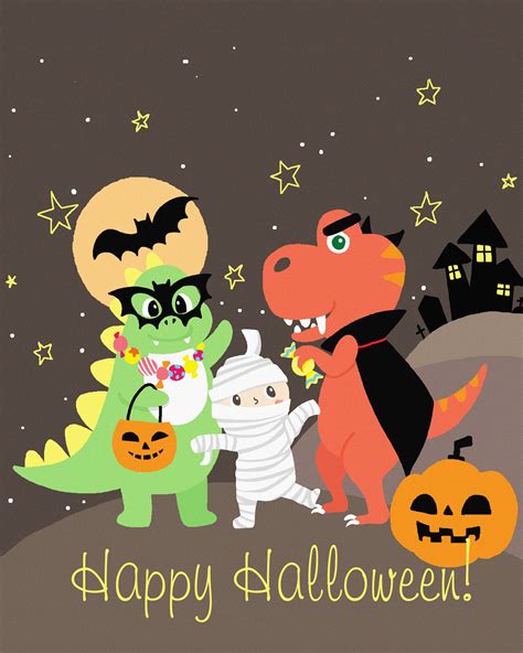 Halloween wall decor Dinosaur print Cute dinosaur Halloween | Etsy