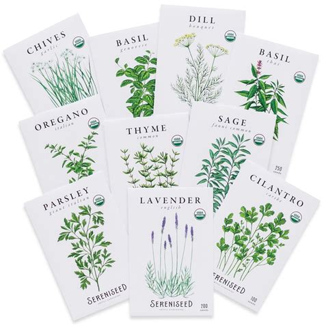 Certified Organic Herb Seeds Collection 10-pack 100% Non - Etsy