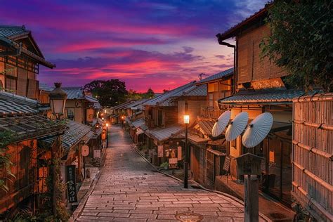 Cities, City, House, Evening, Japan, Street, Kyoto, HD wallpaper | Peakpx