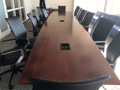 Used 20ft Boat Shape Conference Table Continental Office Group for Sale