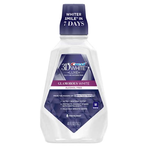 Crest 3D White Luxe Whitening Mouthwash, Fresh Mint, 48 fl oz - Walmart ...