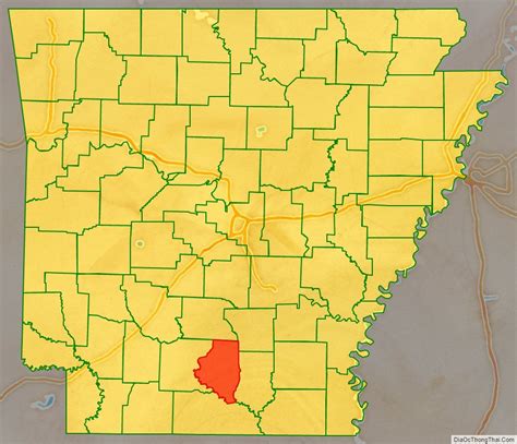 Map of Calhoun County, Arkansas