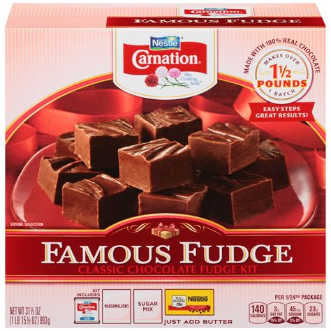 Carnation Famous Fudge Classic Chocolate Fudge Kit, 31.5 Oz Box ...