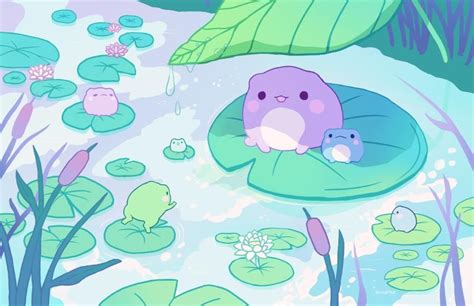 Frog Pond Art Print – blushsprout | Frog art, Frog drawing, Cute frogs