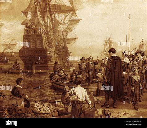 Mayflower pilgrims hi-res stock photography and images - Alamy