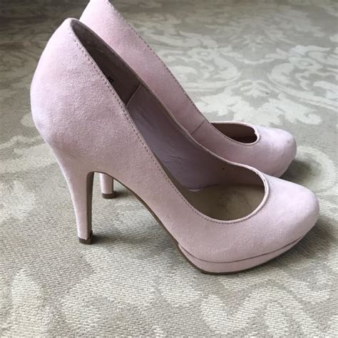 Pale pink Suede stiletto heels Barely worn Size 5 4... - Depop