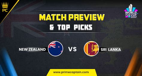 Sri Lanka Vs New Zealand T20 world cup | Match Preview & TOP Picks ...