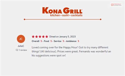 Kona Grill Review: User Review, Rating, Price