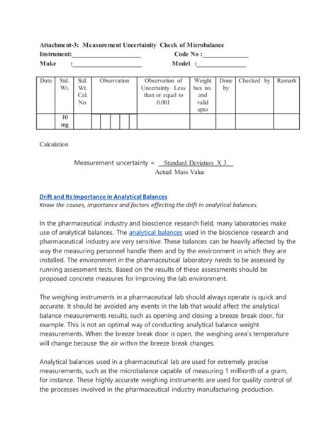 Calibration of analytical balance