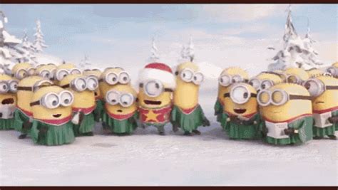 Minion Caroling GIF - Minions DespicableMe Carol - Discover & Share GIFs