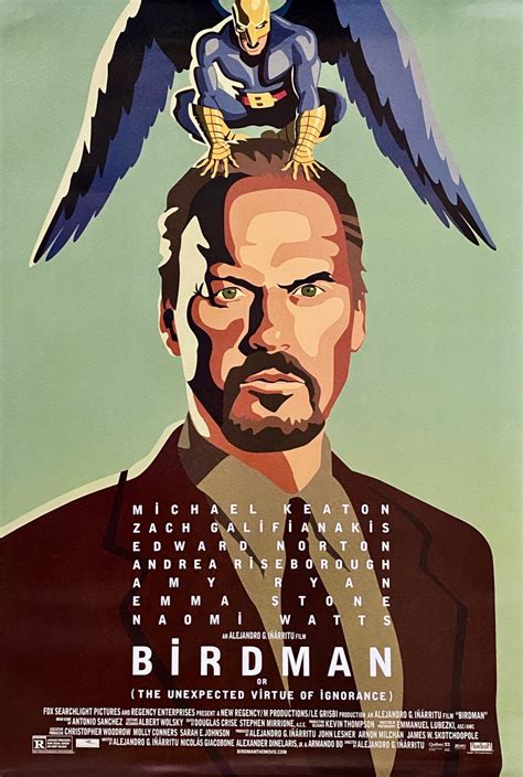 Original BiRDMAN Movie Poster - Michael Keaton - Alejandro G. Inarritu