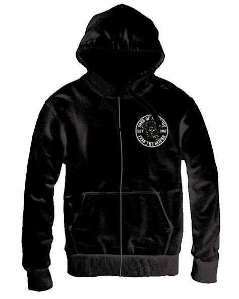 Sons of Anarchy Reaper Hoodie for fans of Biker TV series | horror-shop.com