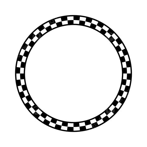 Black And White Checkered Circle Frame, Checkered Circular Border ...