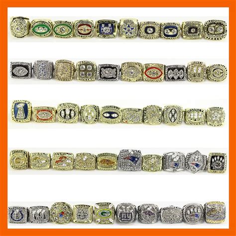 NEW FANS COLLECTIONS 50 REPLICA SUPER BOWL RINGS SET FROM 1966 TO 2015 CHAMPIONSHIP RING BEST ...