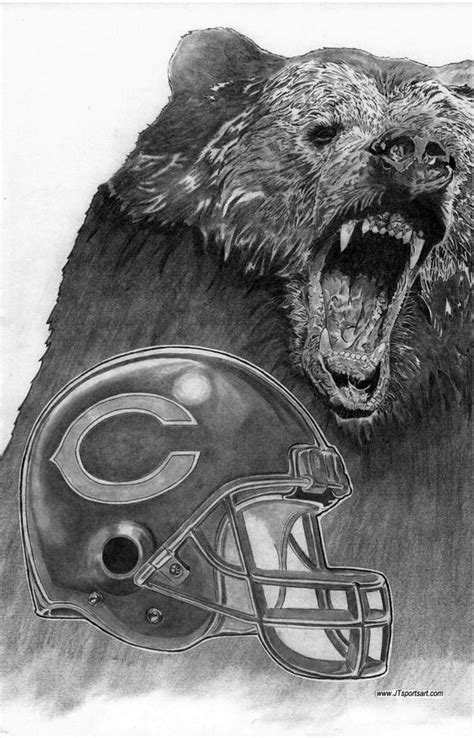 Chicago Bears Helmet Drawing by Jonathan Tooley - Fine Art America