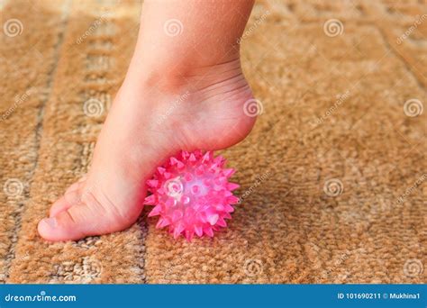 Children Does Exercise for Foot Massage Ball Stock Image - Image of care, barefoot: 101690211