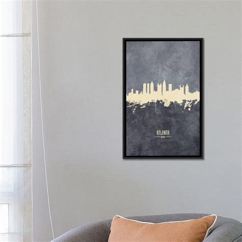 iCanvas "Atlanta Georgia Skyline Grey" by Michael Tompsett Framed - Bed Bath & Beyond - 37115736