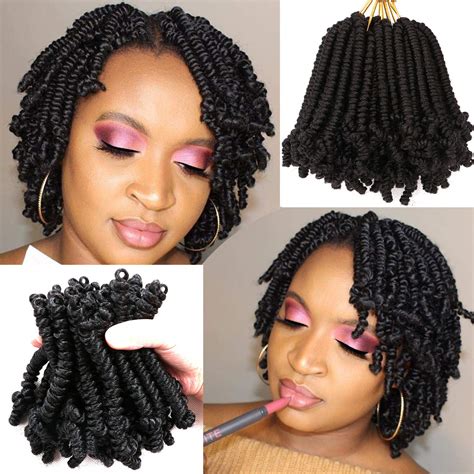 Buy 8 Packs Short Bob Spring Twist Crochet Hair 6Inch Pretwisted ...