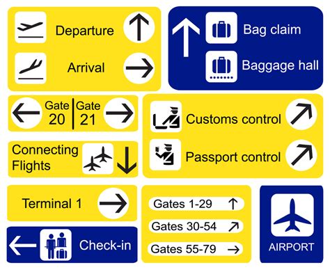 A selection of Airport signs. EPS10 vector format - Autism Double-Checked